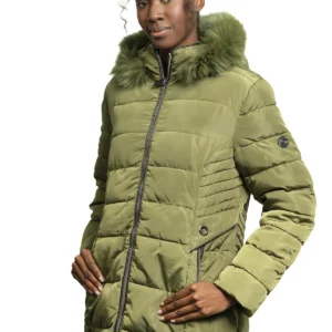 Inicio abrigo plumífero puffer 3/4 "forest shield" – verde oliva